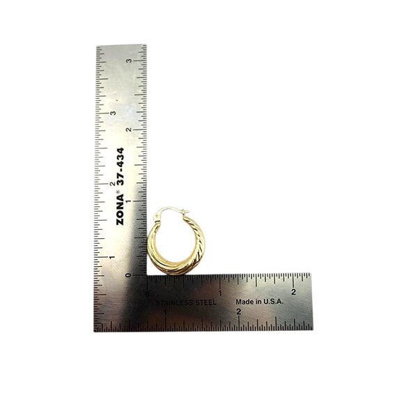 14K Yellow Gold Twisted Hoop Earrings #22724 - Picture 8 of 11